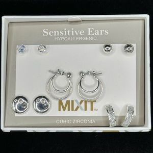 MIXIT Sensitive Ears Hypoallergenic cubic zirconia earrings.